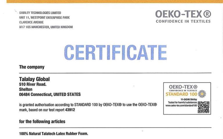 Natural Latex Certificates Foamsource