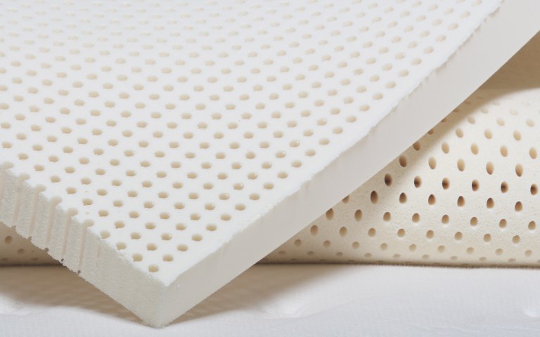 Natural Talalay latex topper detailed view.